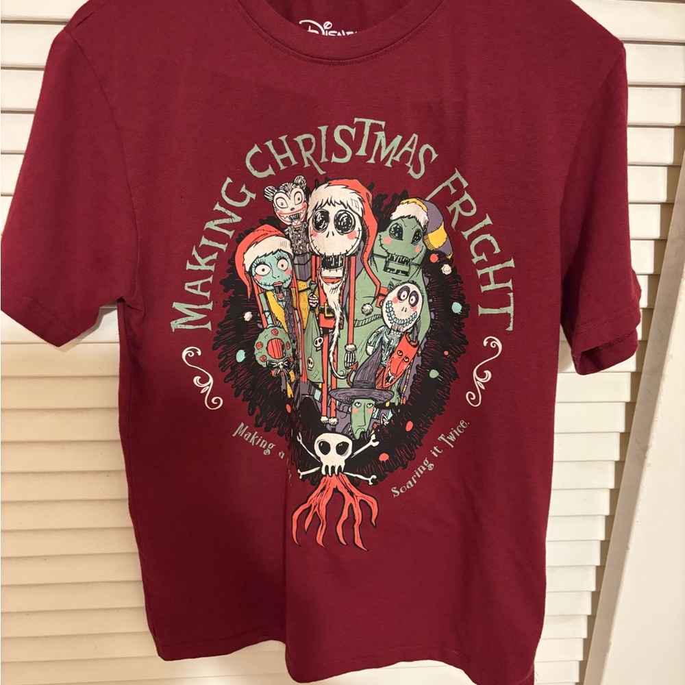 Nightmare before Christmas by Disney Maroon Shirt size small -